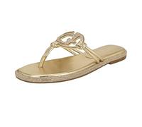 GUESS Women's Saima Flat Sandal, Gold Crystal 710, 5.5 UK