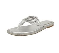 GUESS Women's Saima Flat Sandal, Silver Crystal 098, 5 UK