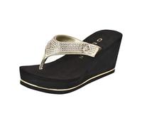 GUESS Women's Sarraly Flip-Flop, Gold 771, 8 UK