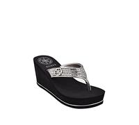 GUESS Women's Sarraly Flip-Flop, Pewter 179, 3 UK