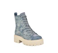 GUESS Women's Shutter Combat Boot, Blue Denim Logo, 6 UK