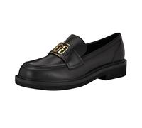 GUESS Women's Shuttle Sneaker, Black Leather, 5 UK