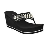 GUESS Women's Silus Wedge Sandal, Black 001, 3.5 UK