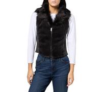 GUESS womens Sleeveless Amari Faux Fur Vest, Bark Brown Multi, M