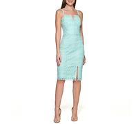 GUESS Women's Sleeveless Chemical Lace Mini Dress, Mint, 10