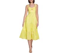 GUESS Women's Sleeveless Cotton Maxi Dress, Citron, 12