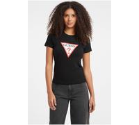 Guess Women's Slim iconic short sleeve T-Shirt jet black | Size: Medium Guess Black M