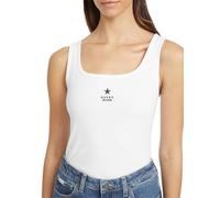 GUESS Womens Star Tank Top Pure White XL