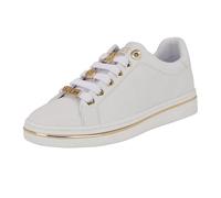 GUESS Women's Stasey Sneaker, White 141, 4 UK