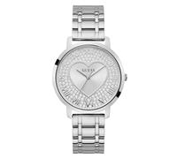 Guess Women's Stone Set Heart Detail Dial Stainless Steel Bracelet Watch