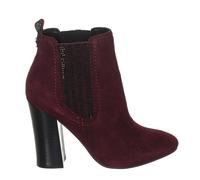 Guess Women's suede effect leather heel boots FLLUN3SUE10, Burgundy, 7 UK