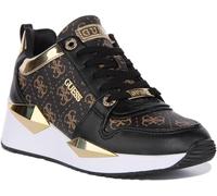 GUESS Women's TALLYN Carry Over Sneaker, Brown, 3 UK