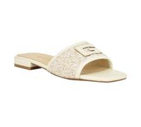 GUESS Women's Tampa Flat Sandal, Ivory, 3.5 UK