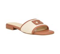 GUESS Women's Tampa Flat Sandal, Medium Natural/Beige Multi, 2 UK