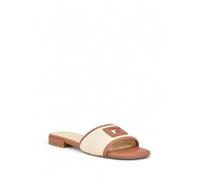 GUESS Women's Tampa Flat Sandal, Medium Natural/Beige Multi, 6.5 UK