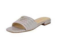 GUESS Women's Tamsea Flat Sandal, Light Grey Croco 050, 6.5 UK