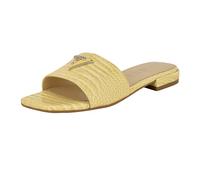 GUESS Women's Tamsea Flat Sandal, Yellow Croco 700, 6 UK