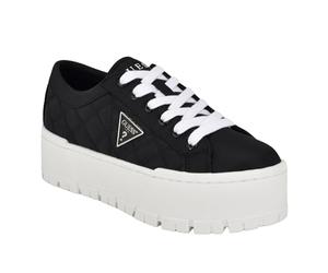 GUESS Women's Tesie Sneaker, Black 001, 7 UK