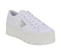 GUESS Women's Tesie Sneaker, White 140, 8.5 UK