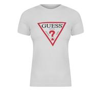 GUESS Womens Tri Icon T-Shirt Pure White M