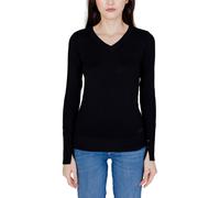 Guess Womens Vneck Knit Sweater Long Sleeve Pullover - Black Cotton - Size EU 40 (Womens)
