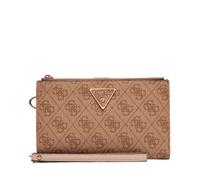 GUESS Women's Laurel Ii Double Zip Organizer Wallet, Latte Logo, One Size