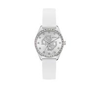 Guess AVA GW1042L1 Women's Quartz Analogue Watch Stainless Steel 34 mm Silicone Strap White 5 Bar Dial Colour Silver