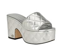 GUESS Women's Yanni Heeled Sandal, Silver, 5 UK