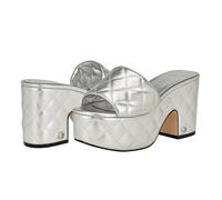 GUESS Women's Yanni Heeled Sandal, Silver, 8 UK