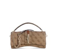 GUESS Women's Yvonne Logo Mini Top Handle Flap, Latte Logo, One size