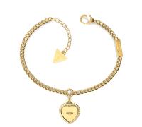 Guess Yellow Gold Plated Crystal Heart Bracelet