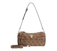 GUESS Yesba Mini Top Zip Shoulder Bag Latte Logo Light Brown