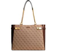 Guess Zadie 4G Logo Shopping Tote Bag In Latte