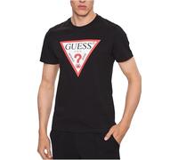 GUESS Men's Short Sleeve T-Shirt Original Triangle Logo (XXL, Black)