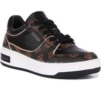 GuessTokyo Leather Womens Trainers In Black Brown Size UK 3 - 8