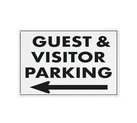 Guest And Visitor Parking Left Arrow Sign 12 X 8 Inches Aluminum Sign Reflective - Uv Protected, Waterproof, Weatherproof And Fade Resistant - 4Pre-Drilled Holes