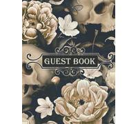 Guest Book: A Beautiful Halloween Wedding Guest Book with Gothic Flowers and Skull Design