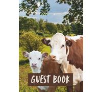 Guest Book: Cow Great Graphics Every Page (Black And White Edition)