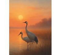 Guest Book: Cranes at Sunrise: A graceful space for guests to share messages, memories, and warm wishes