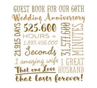 Guest Book for our 60th Wedding Anniversary: Diamond Wedding Party Decorations - 60 Years Decor - Guestbook with beautiful Welcome Message & Poem - For Good Wishes and Photos of Guests
