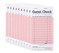 Guest Check Pads (10 Pack) - Server Notepads - Numbered Waitress Order Pads - 500 Total Guest Checks - 1 Part Pink Paper Guest Check Pads with Guest Receipt - Check Pads for Servers - Stock Your Home…