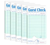 Guest Checks Book 5 Pack, Server Note Pads, Waitress Accessories Wirting Pad, Restaurant Supplies Order Pad Total 250 Sheets