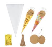 Guest Gift School Set (100 Pieces) - Candy Bar Bags & Candy Bags, Small Bags for Sweets with Twist Ties, Suitable for School Enrollment Gifts, Parties