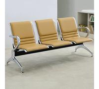Guest Reception Chair Set 3-Seat Waiting Room Bench with Backrest & Armrests Durable Design with Cushioned Seating for Airport Hospital Bank Salon Barbershop