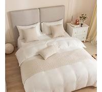 Guest Ruyunlai Bed Runner Beige 210 x 45cm for 1.5m Bed 1pc - Matching Cushion Covers Sold Separately - Hotel Grade no Fading Soft Scarf - Bedroom Guesthouse Bedding Protection