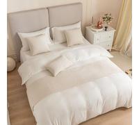 Guest Ruyunlai Bed Runner King Size and matching cushions set, Off-White Luxury Hotel Grade no Fading Soft Scarf - Bedroom Guesthouse Bedding Protection 45 X 240cm