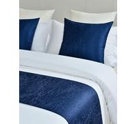 Guest Ruyunlai Bed Runner navy blue 210 x 50cm for 1.5m Bed 1pc - Including 1 Matching Cushion Cover - Hotel Grade no Fading Soft Scarf - Bedroom Guesthouse Bedding Protection