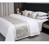 Guest Ruyunlai Bed Runner Silver landscape 46 x 210cm for 1.5m bed 1pc - Matching Cushion Covers Sold Separately - Hotel Grade no Fading Soft Scarf - Bedroom Guesthouse Bedding Protection