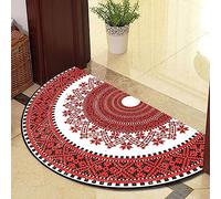 Guest Ruyunlai Half Circle Rug Front Personalised Doormats Entrance Door Welcome Indoor Mats Round Outdoor Outside Inside Rug For Back Door red circle 50x80cm