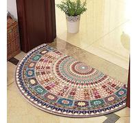 Guest Ruyunlai Half Circle Rug Front Personalised Doormats Entrance Door Welcome Indoor Mats Round Outdoor Outside Inside Rug For Back Door blue border 40x60cm